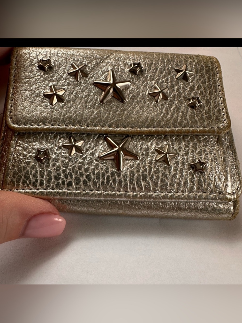 Jimmy Choo Gold Star-Studded Wallet